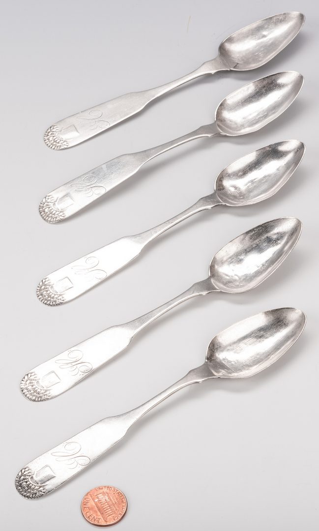 Lot 220: 5 KY Silver Sheaf of Wheat Spoons, Ayers & Beard