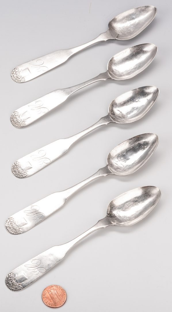 Lot 220: 5 KY Silver Sheaf of Wheat Spoons, Ayers & Beard