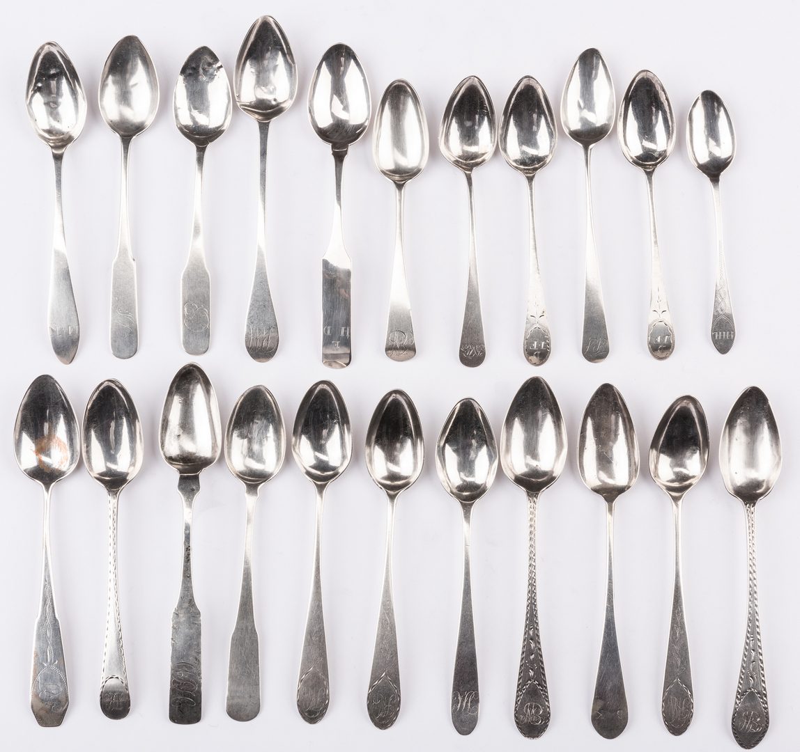 Lot 234: 22 Colonial and Federal Spoons