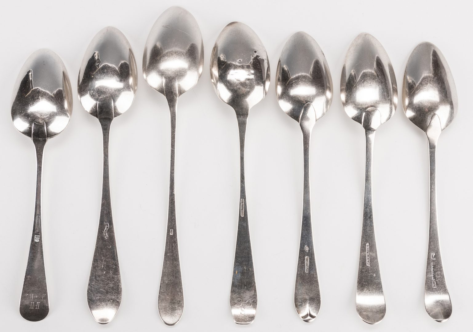 Lot 235: 17 American Tablespoons, most 18th C.