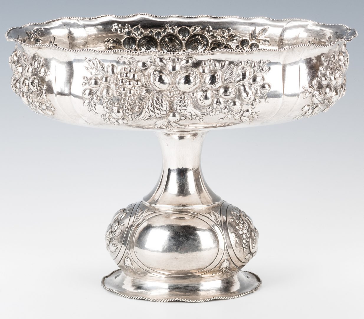Lot 238: German .900 Silver Repousse Footed Bowl