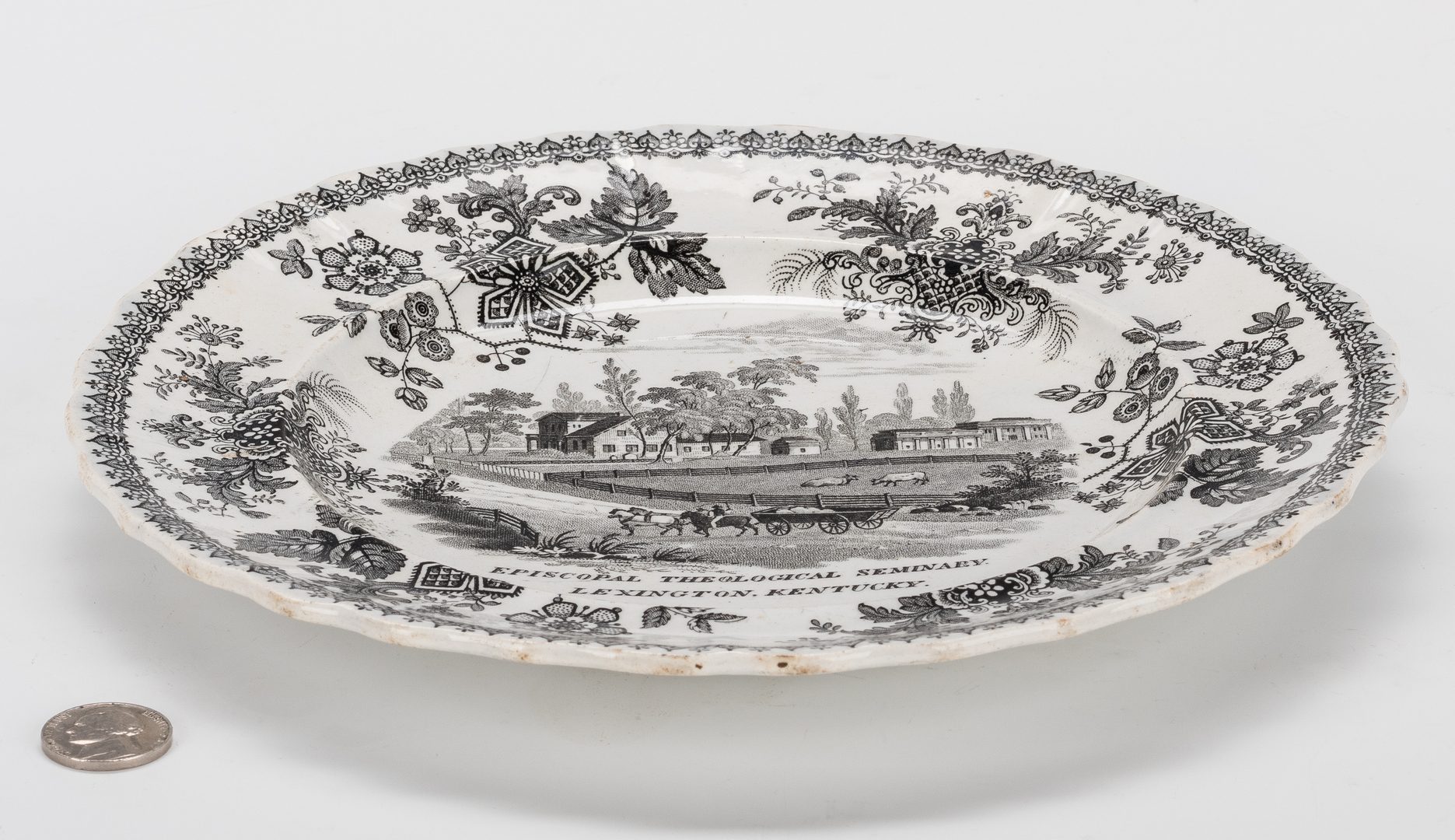 Lot 250: Historical Staffordshire Glazed Earthenware Plate, Lexington, KY