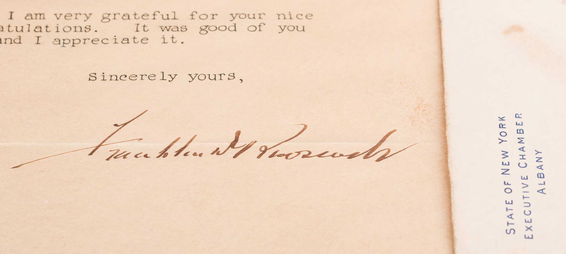 Lot 253: 3 FDR Items, inc. 2 Signed Letters