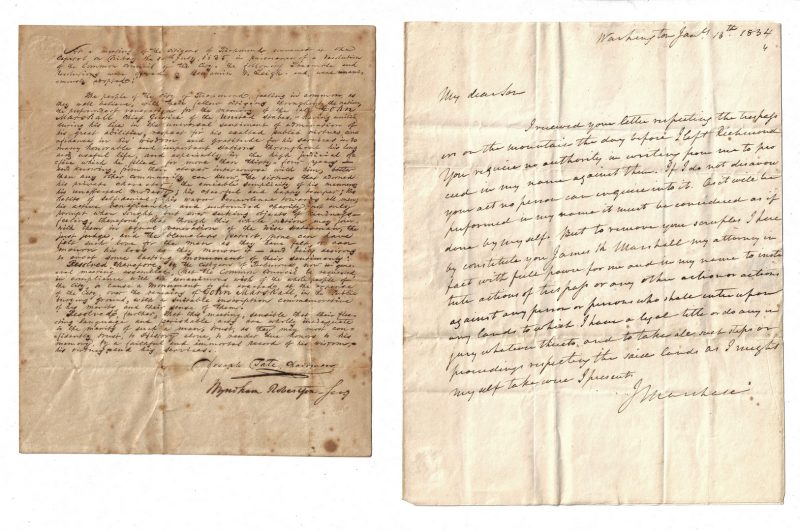 Lot 258: 2 John Marshall Related Letters, inc. 1 signed