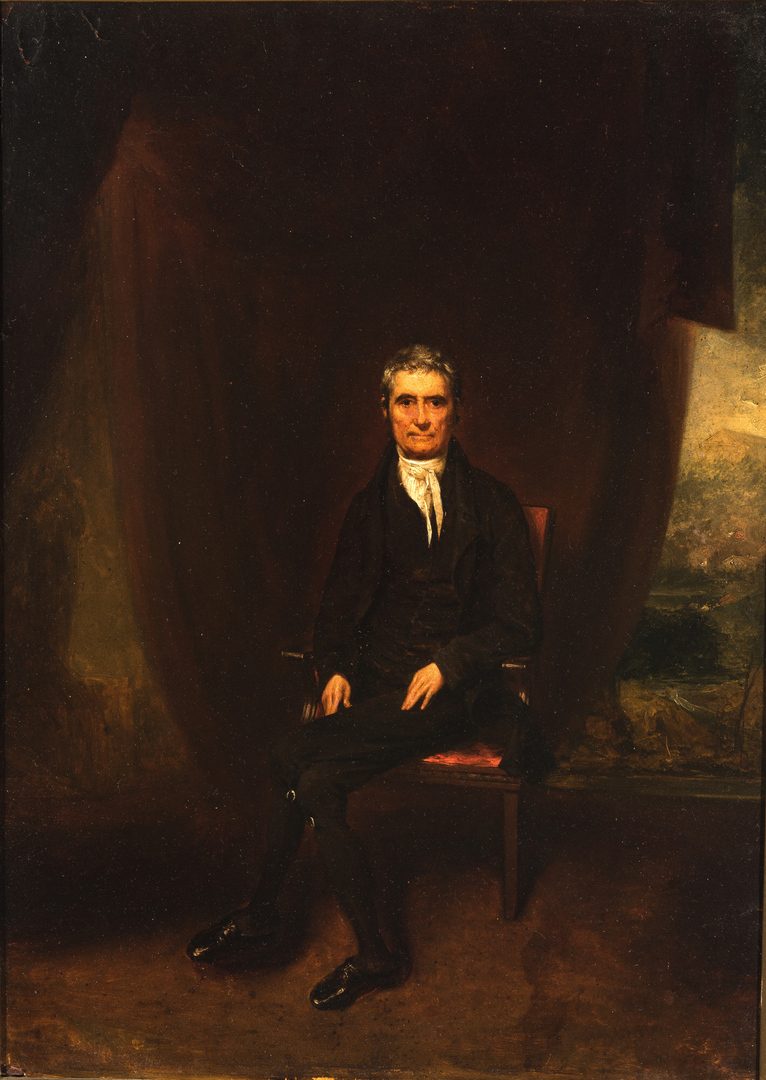 Lot 261: Oil portrait of Justice John Marshall, attr. Wm. Hubard