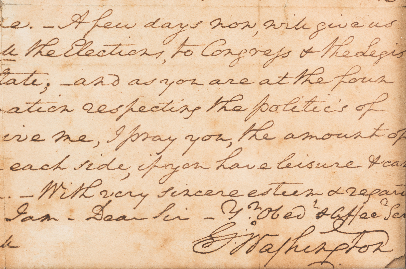 Lot 264: George Washington Signed Letter to John Marshall