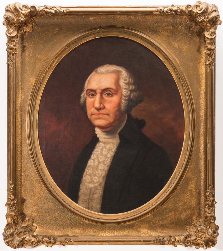 Lot 267: After Gilbert Stuart, portrait of George Washington