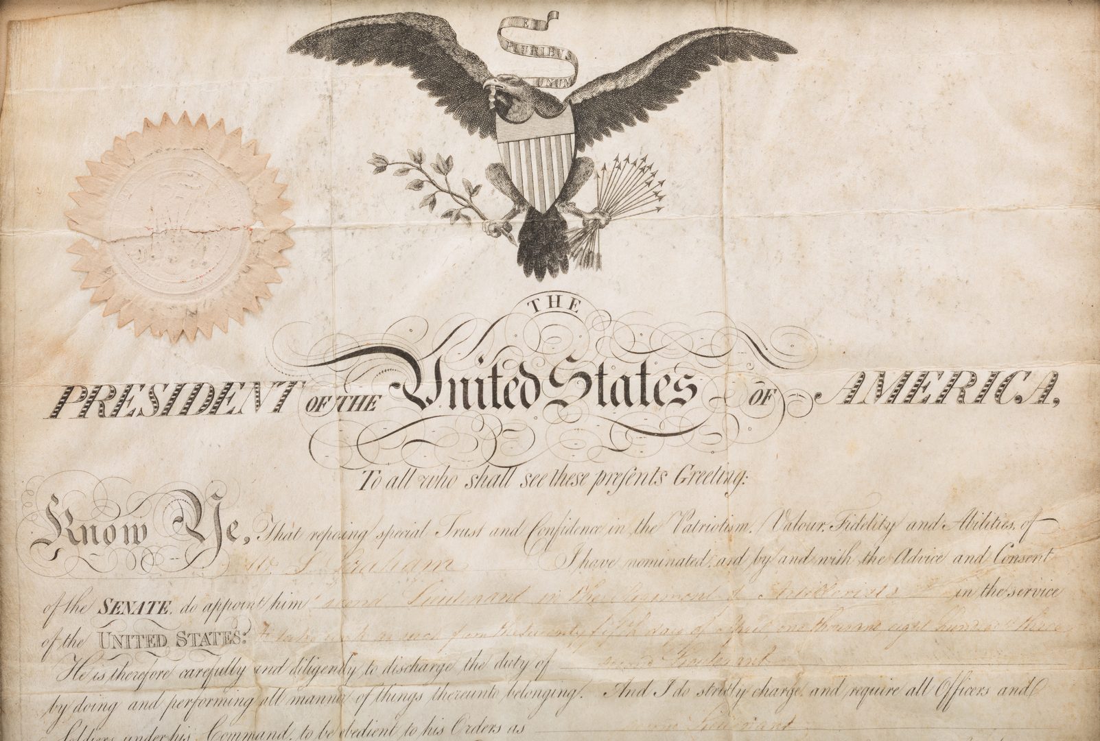 Lot 268: President Jefferson and Gen. Dearborn Signed Military Appointment