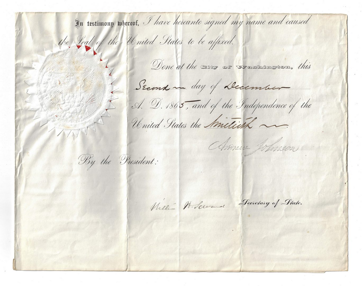 Lot 278: 3 Andrew Johnson Documents