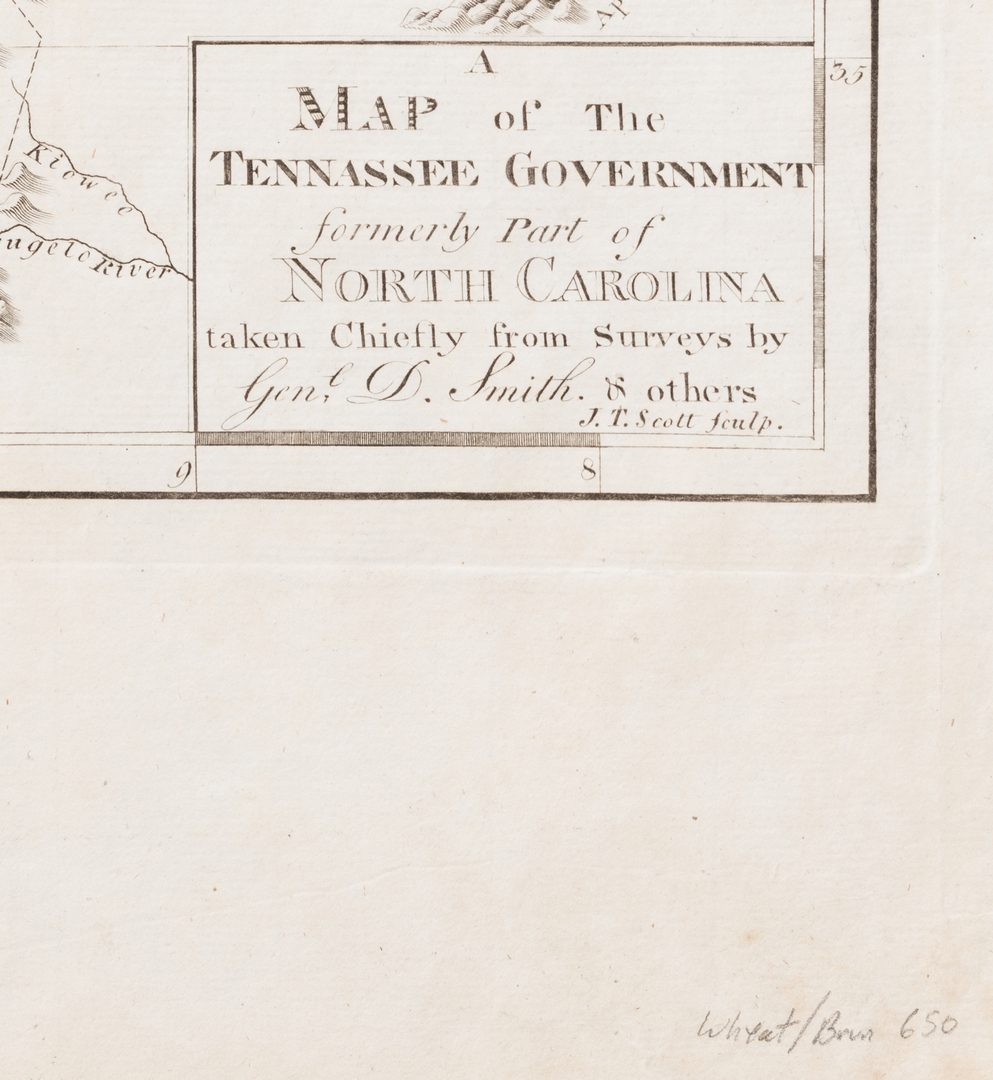 Lot 289: Map of the Tennessee Government, 1795 Smith