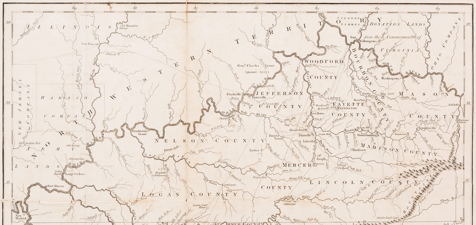 Lot 290: Kentucky Map, J. Russell, 1794