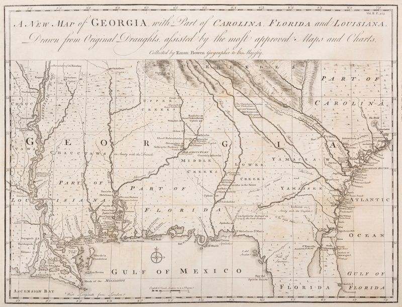 Lot 291: A New Map of Georgia, 1748 Bowen