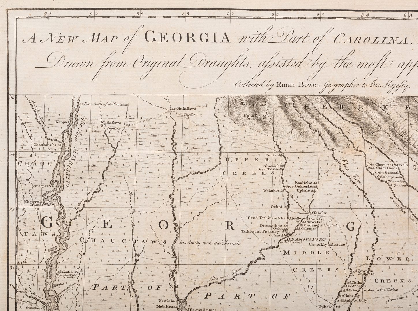 Lot 291: A New Map of Georgia, 1748 Bowen