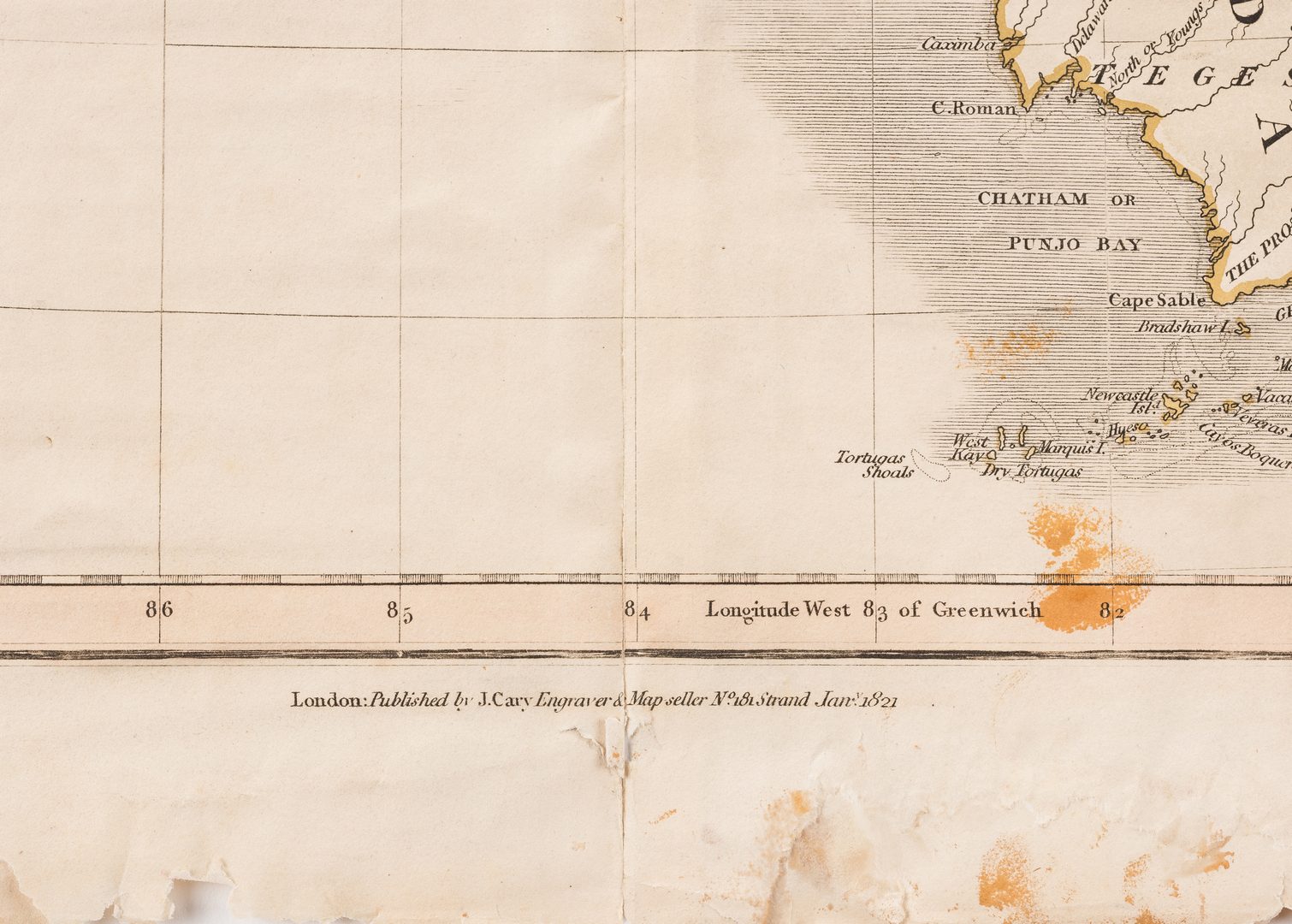 Lot 295: Cary Map of the Southeast, 1821, inc. Alabama