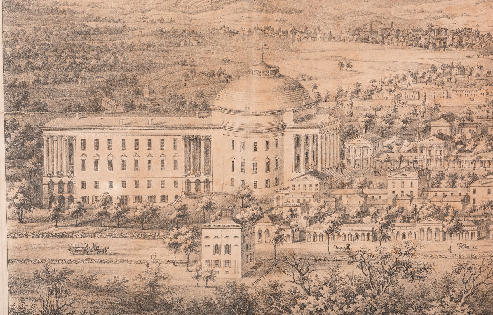 Lot 297: "View of the University of Virginia" Panoramic Map