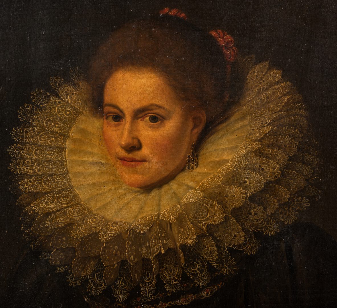 Lot 307: Circle of Cornelis De Vos, 17th c. Portrait of a Noblewoman