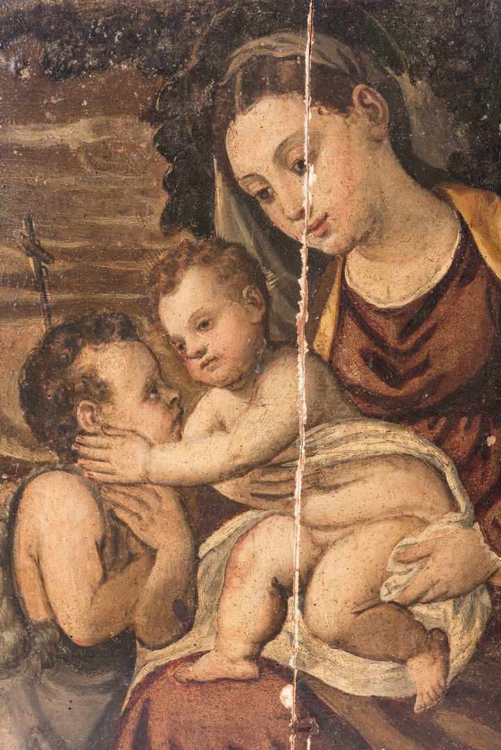 Lot 308: Italian oil on panel, Virgin & Child after Lanciano