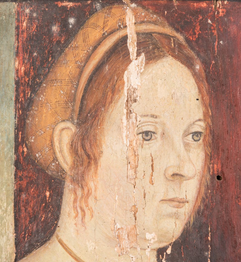 Lot 309: Tempera on Panel Portrait of a Woman