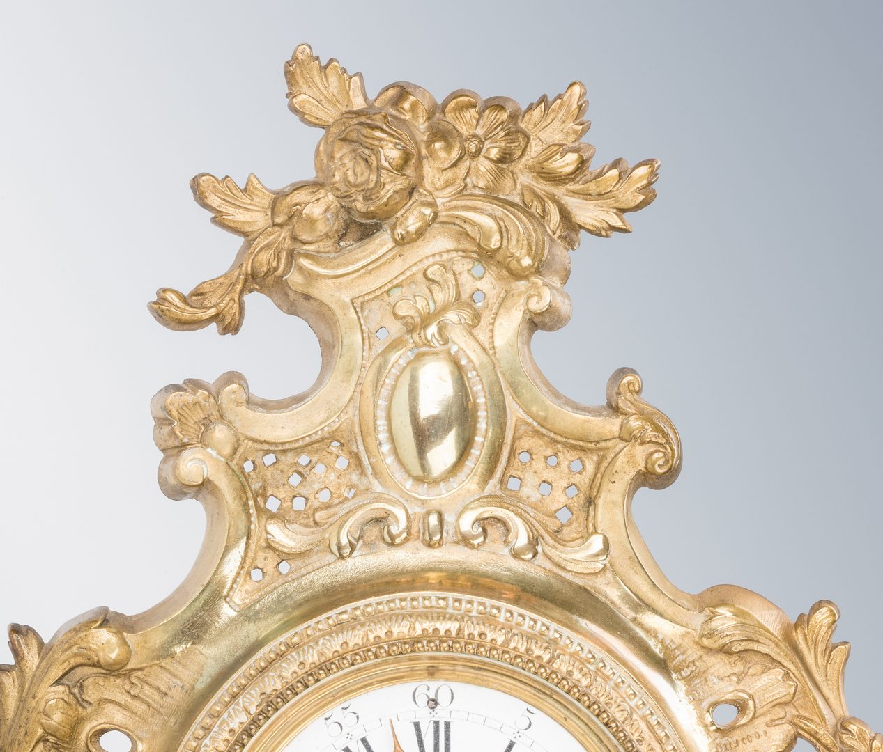 Lot 320: French Gilt Clock w/ 3-Pc. Gilt Bronze Garniture Set