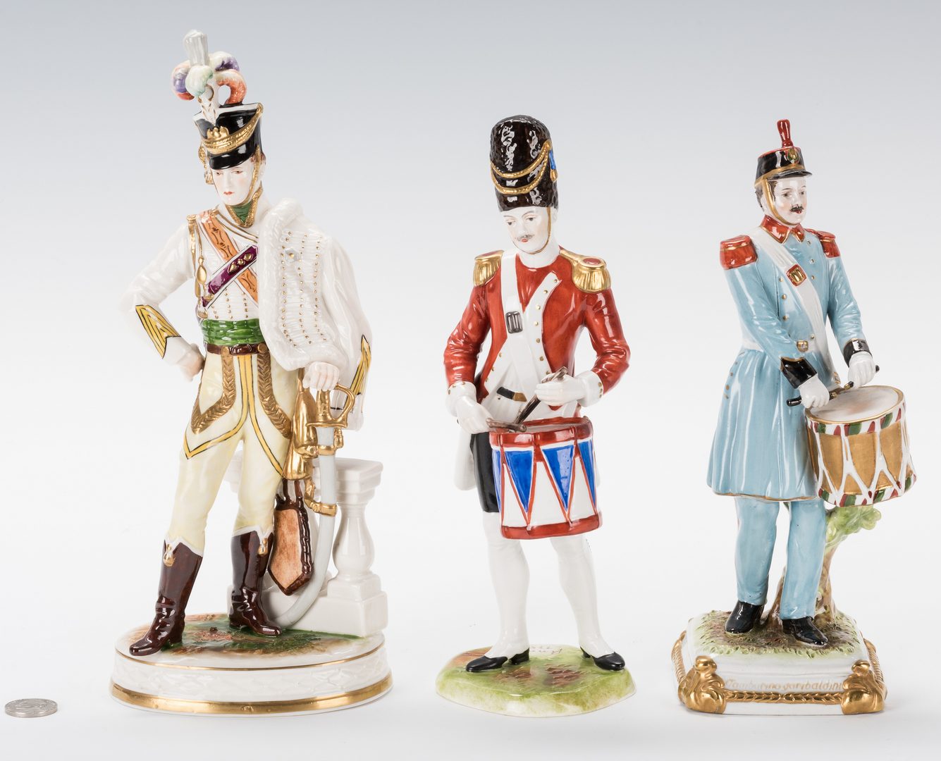 Lot 329: 5 European Military Porcelain Figurines, inc. Capodimonte