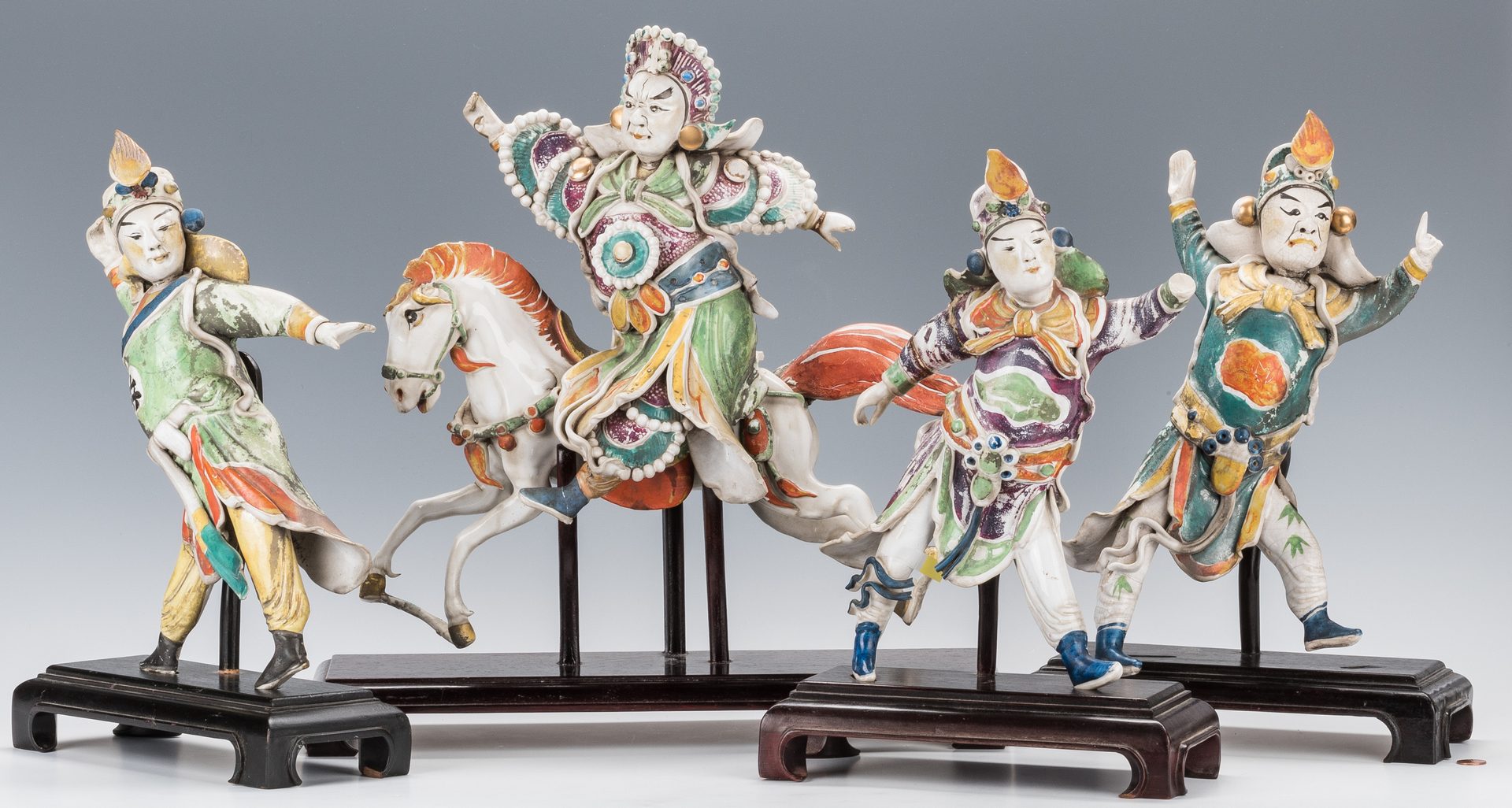 Lot 338: Group of Ceramic Chinese Roof Figures