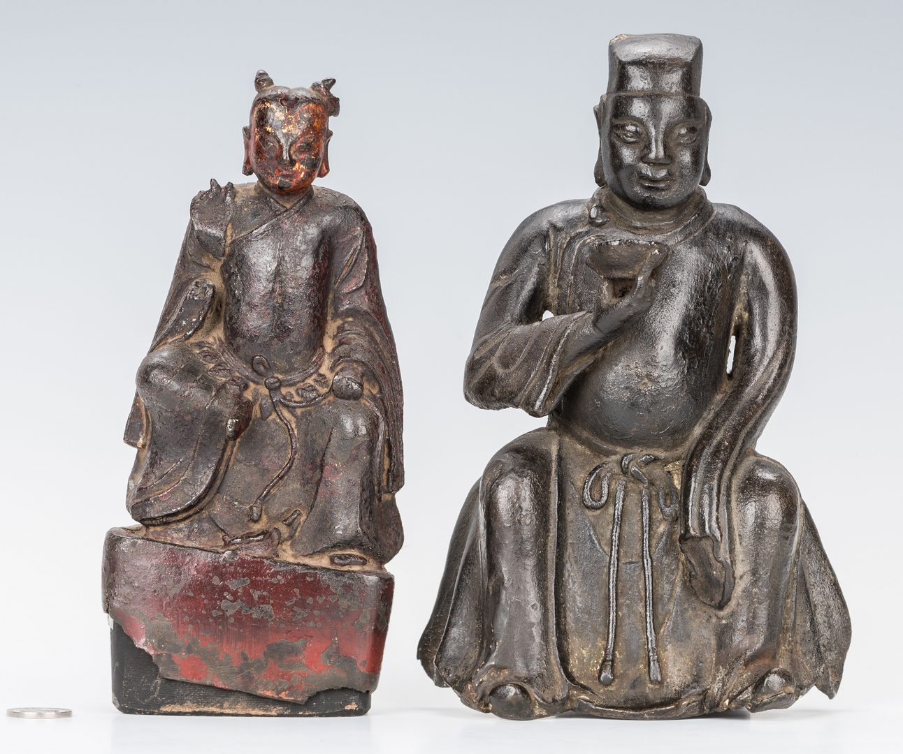 Lot 341: 2 Bronze Asian Figures inc. Sun Simaio