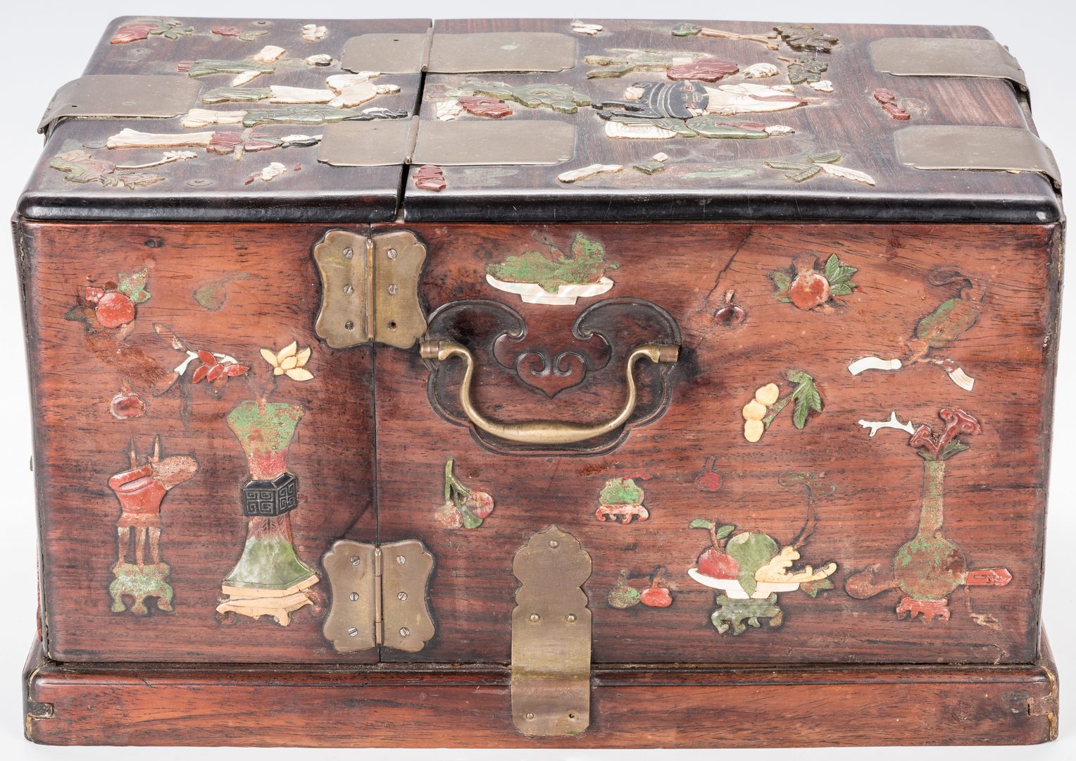 Lot 346: Chinese Travel Dressing Box and Table, 2 pcs.