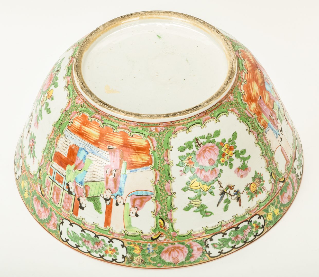Lot 353: Chinese Export Rose Medallion Punch Bowl