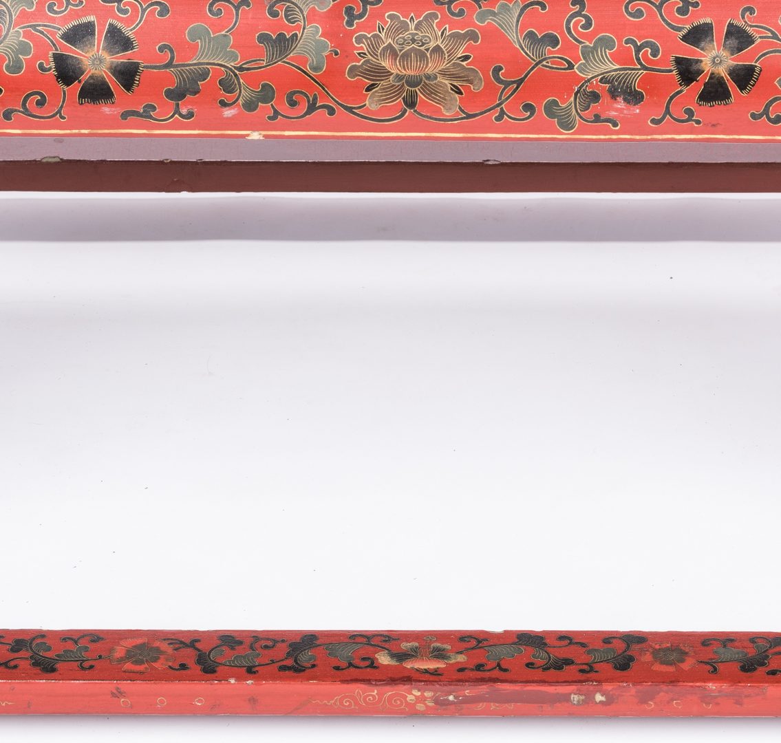Lot 35: Chinese Red Lacquer Throne Chair