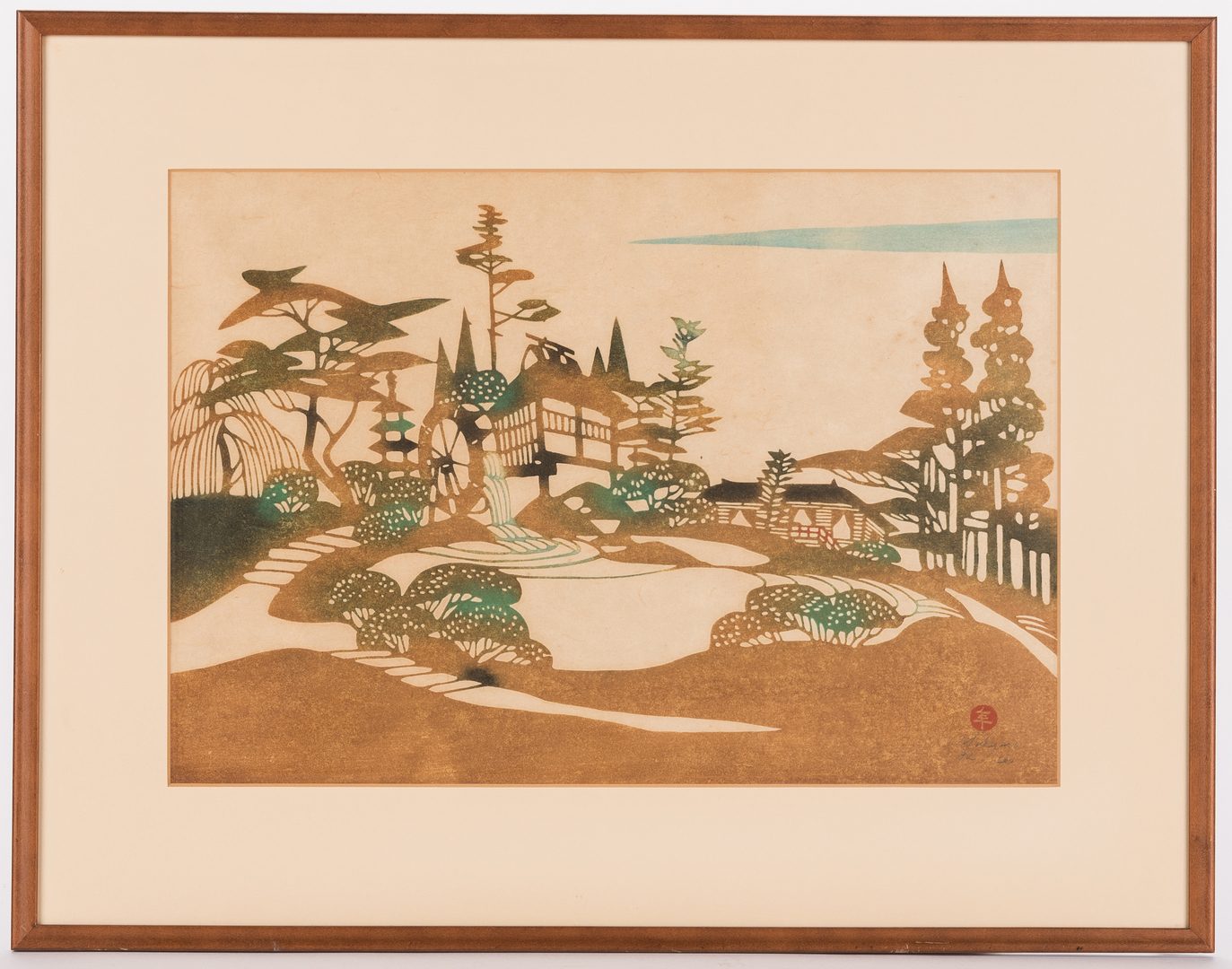 Lot 369: 2 Japanese Woodblock landscapes, inc. Saito
