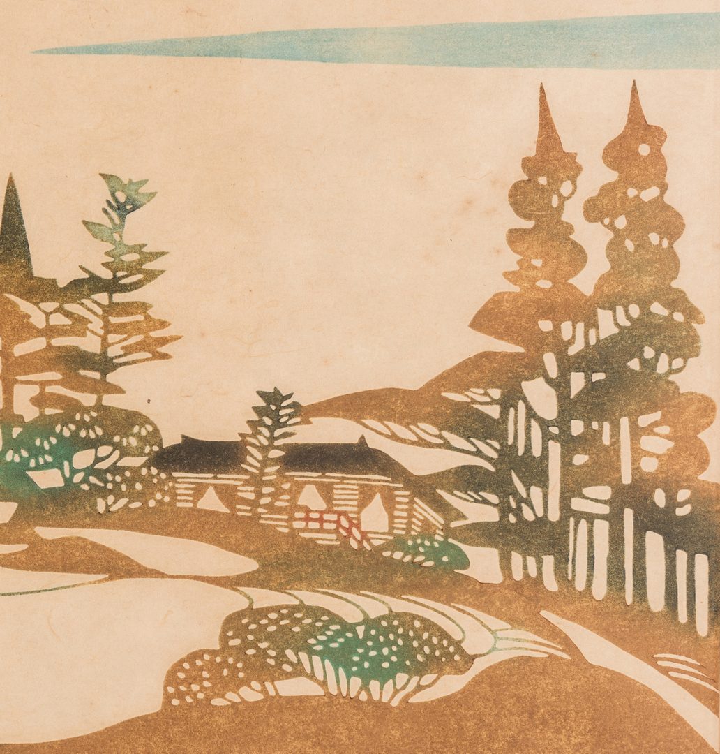 Lot 369: 2 Japanese Woodblock landscapes, inc. Saito