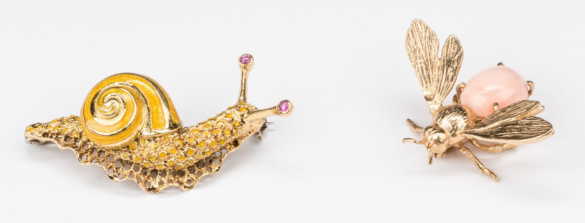 Lot 384: Gold Snail and Bee Pins