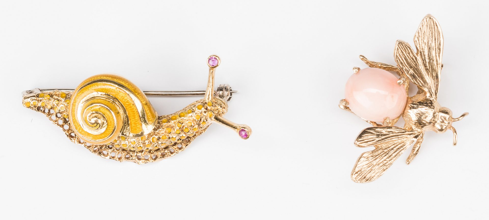 Lot 384: Gold Snail and Bee Pins