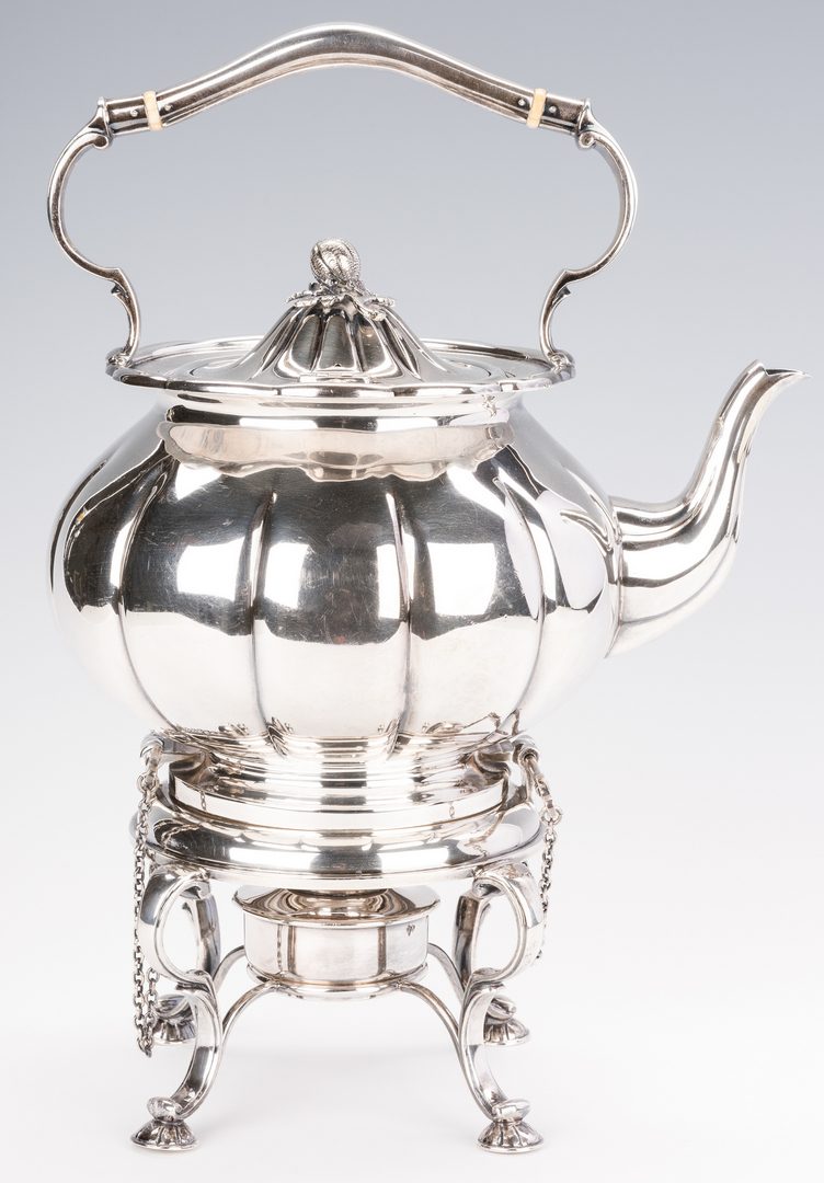 Lot 386: Sterling Silver Tea Kettle & Stand