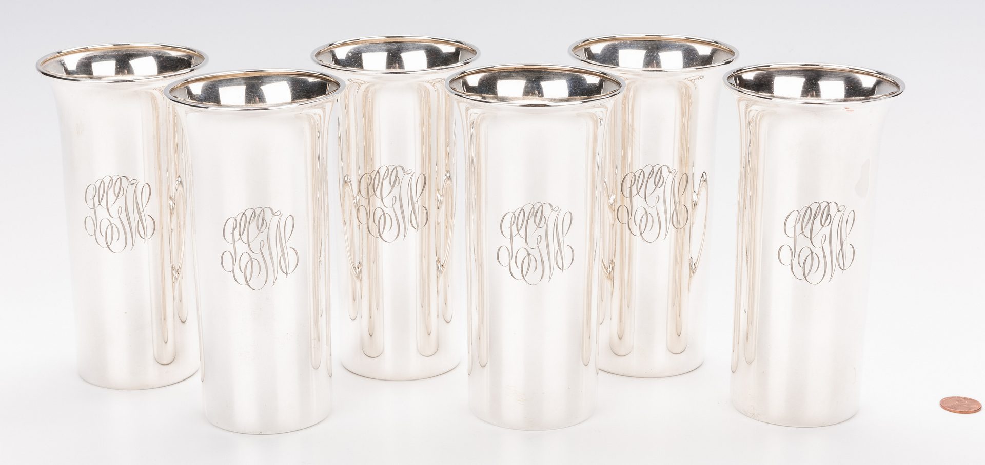 Lot 389: 6 A.G. Schultz Sterling Hunt Cups or Tumblers