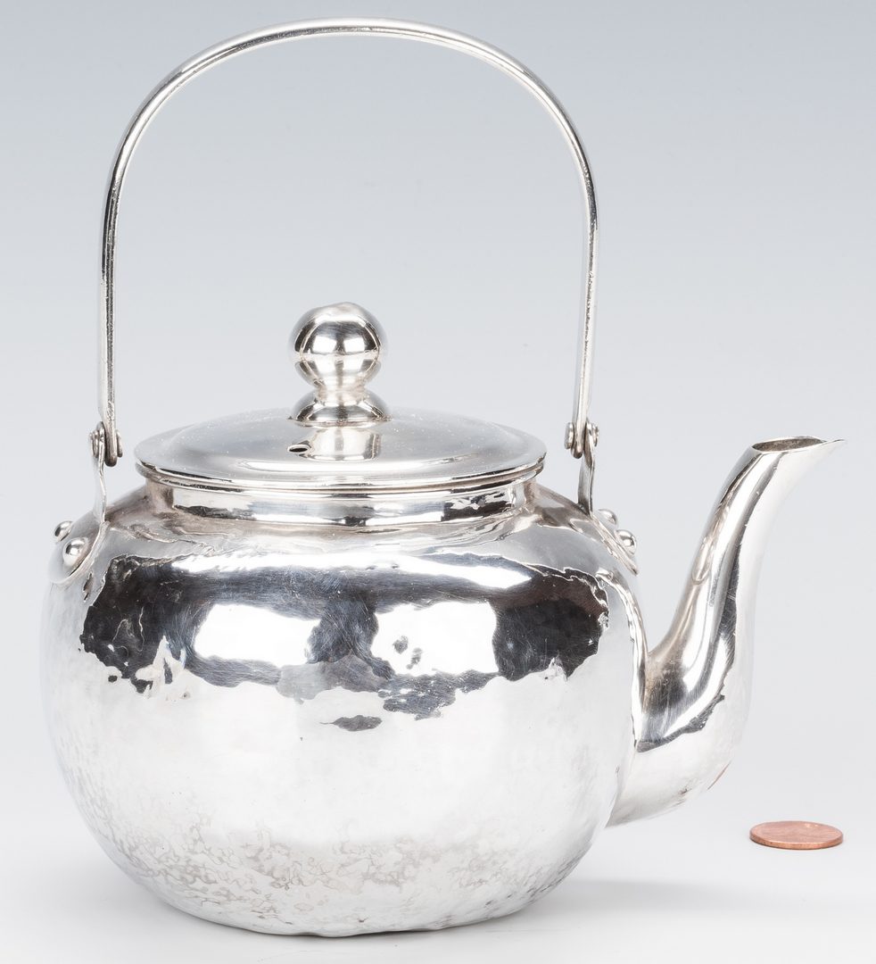 Lot 39: Chinese Export Silver Teapot w/Inscription.