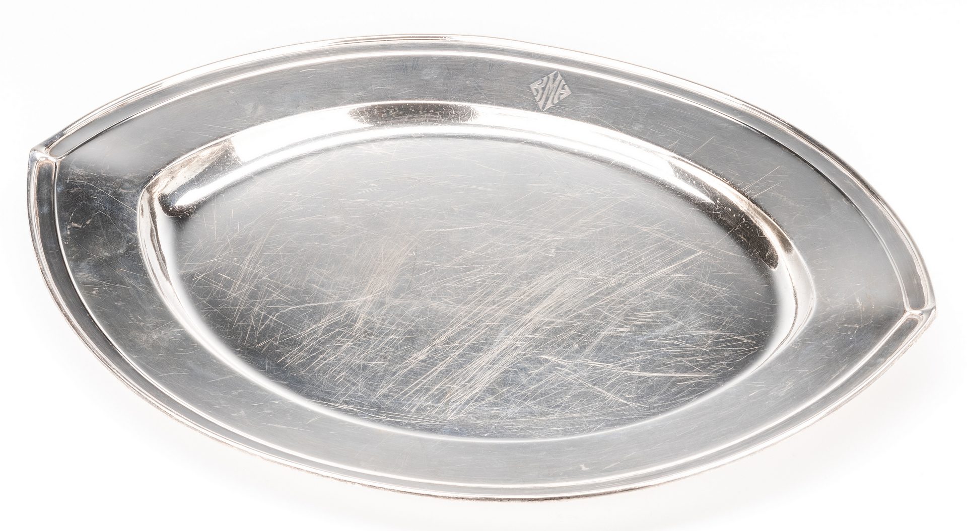 Lot 405: Gorham Art Deco Sterling Tray, 20" Oval