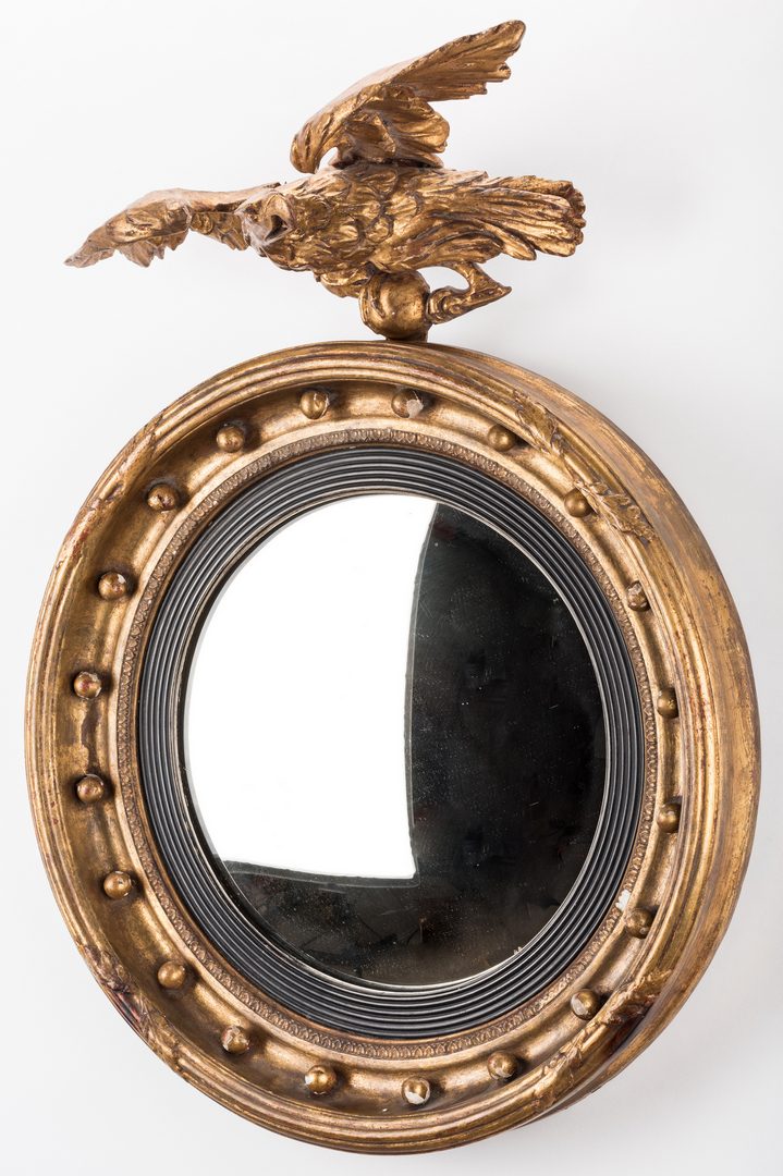 Lot 414: Regency Giltwood Convex Mirror