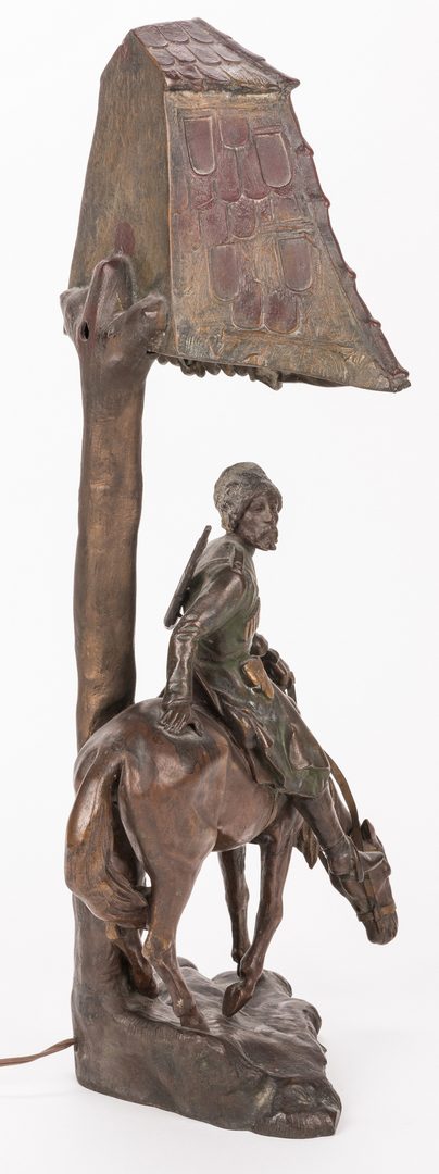 Lot 419: Orientalist Figural Bronze Lamp