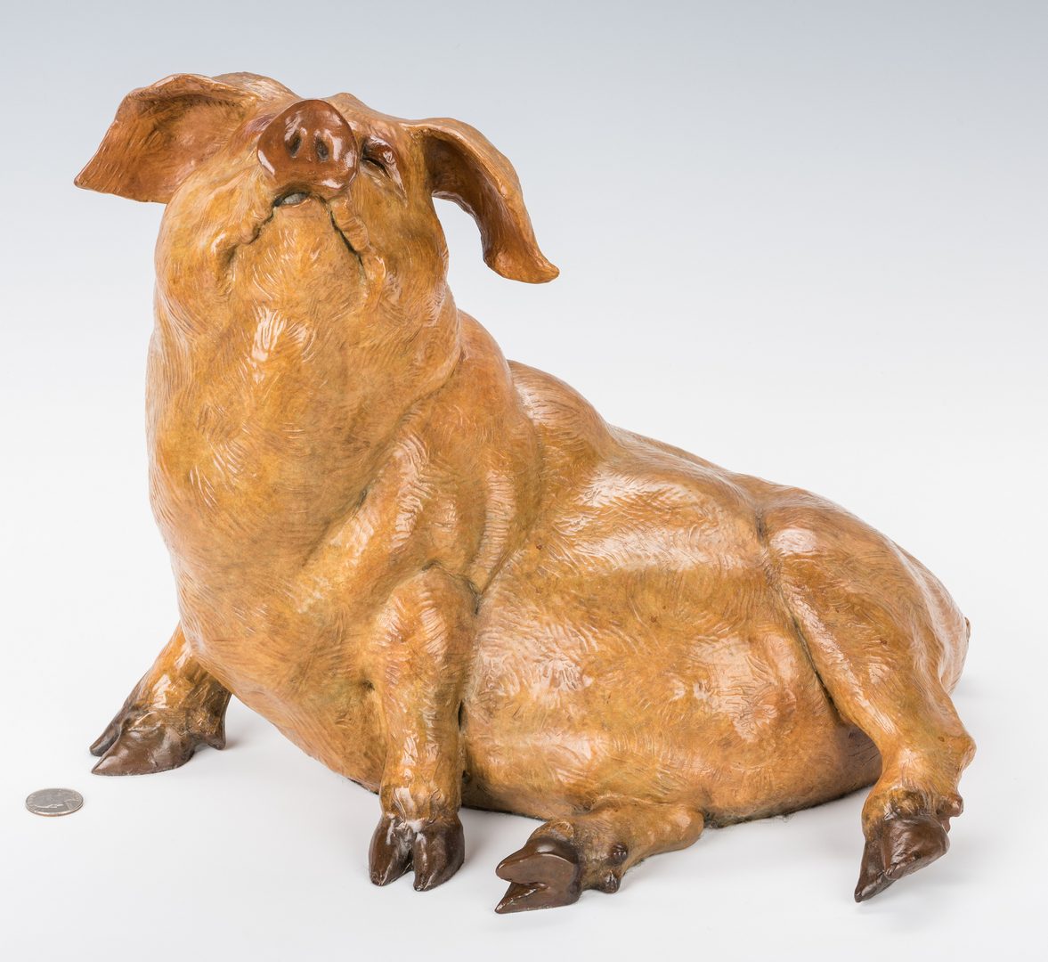 Lot 439: Walter Horton Bronze Pig Sculpture