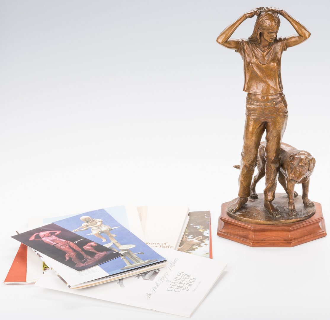 Lot 442: Charles Parks Bronze of Girl & Dog
