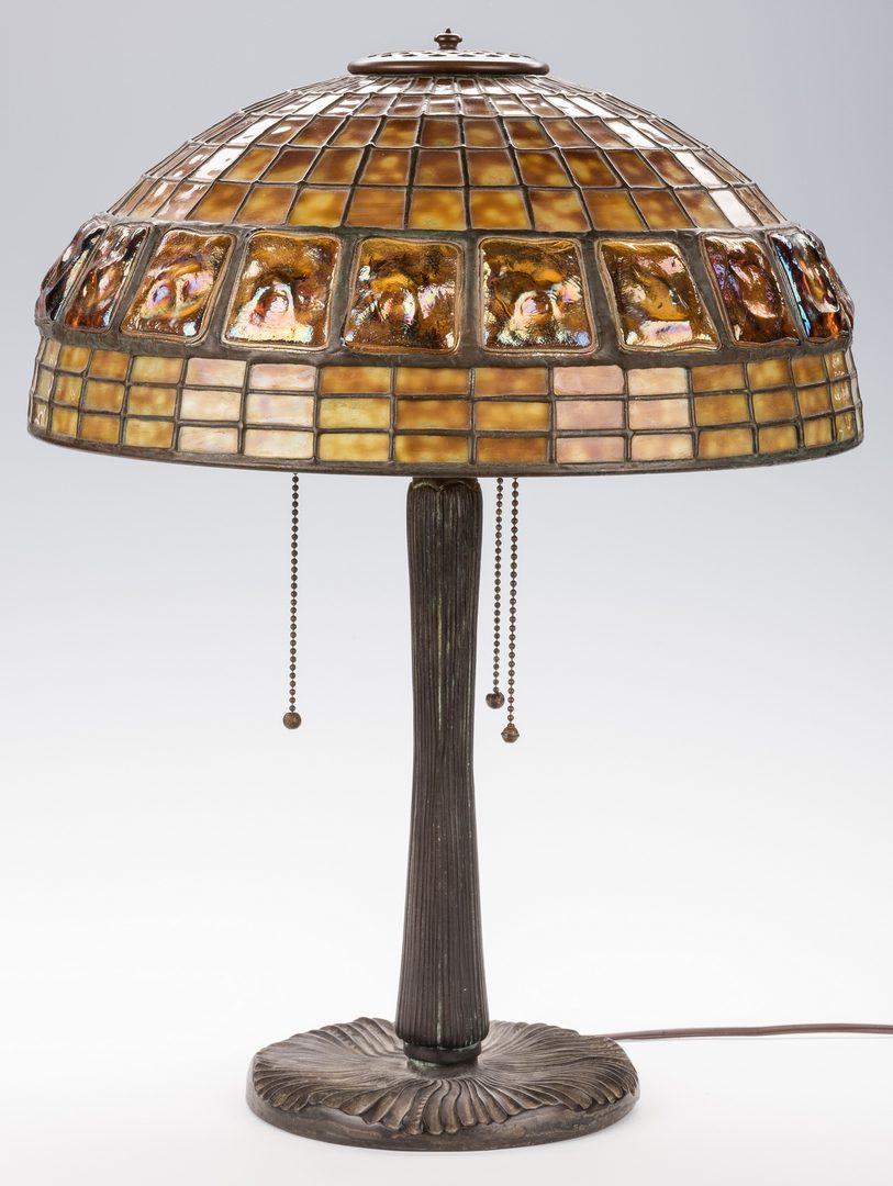 Lot 445: Tiffany Lamp Base w/Art Glass Shade