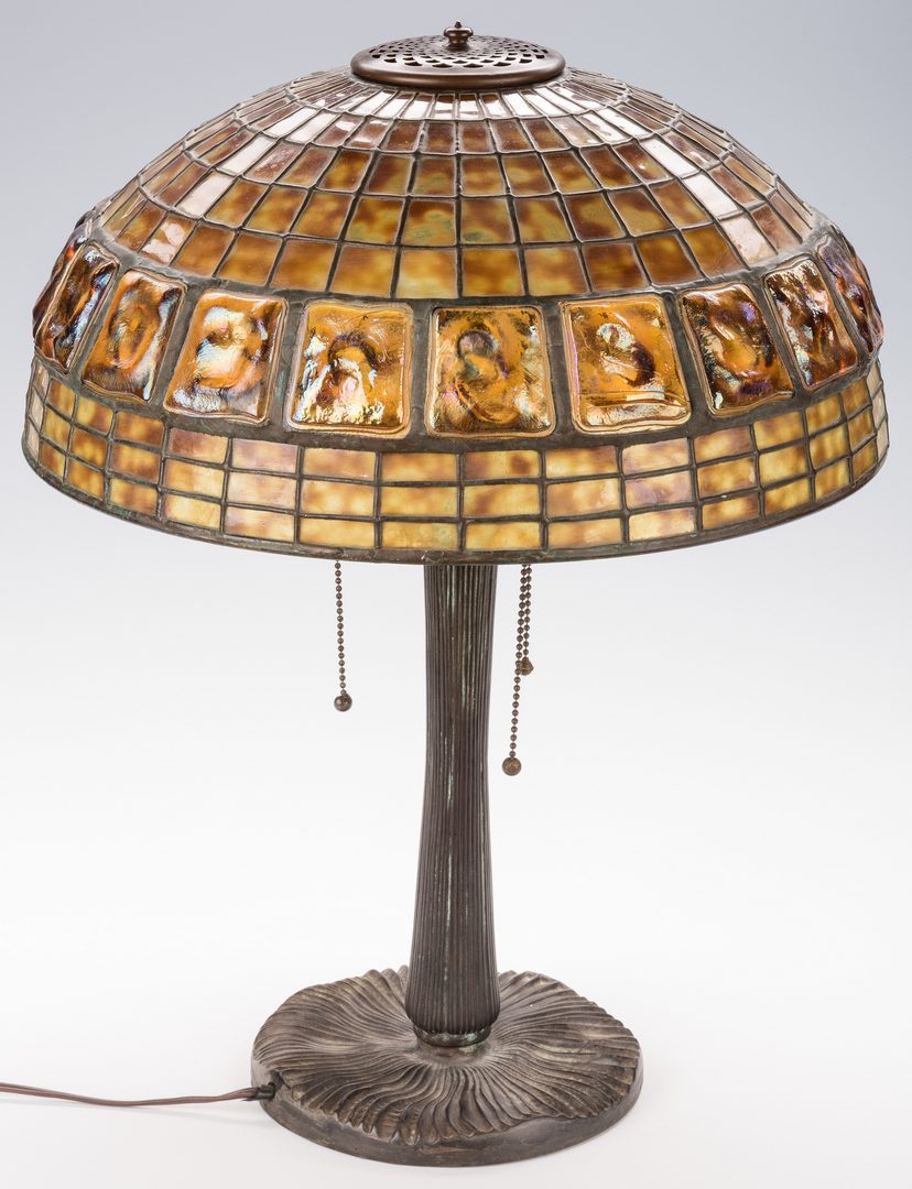 Lot 445: Tiffany Lamp Base w/Art Glass Shade
