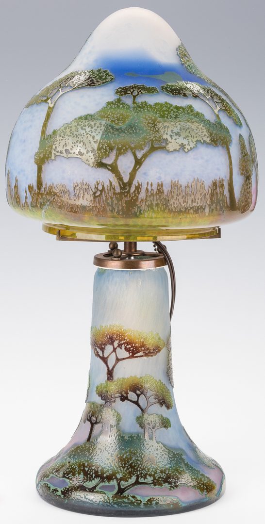 Lot 447: Lorrain Art Glass Lamp