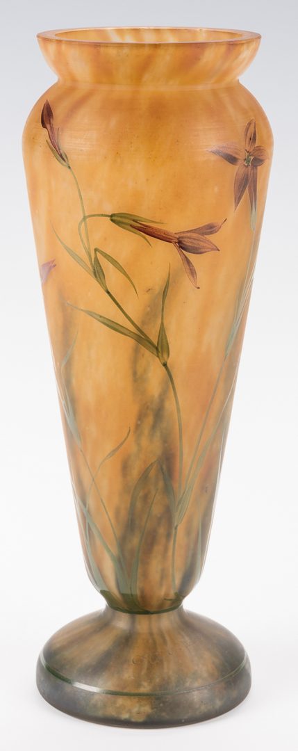 Lot 448: Pair of Daum Mado Nancy Art Glass Vases
