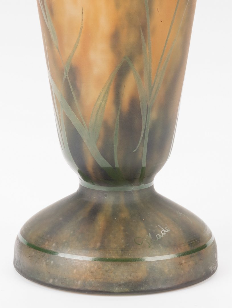 Lot 448: Pair of Daum Mado Nancy Art Glass Vases