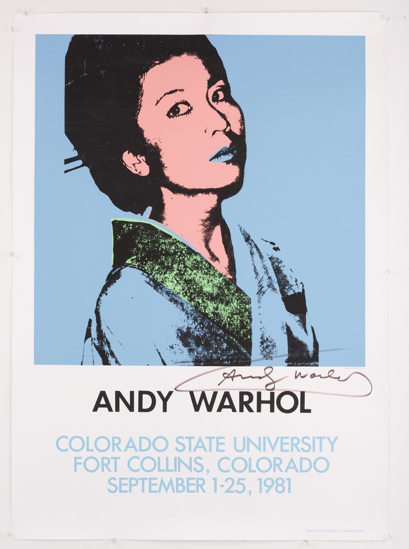Lot 460: Andy Warhol Signed Poster