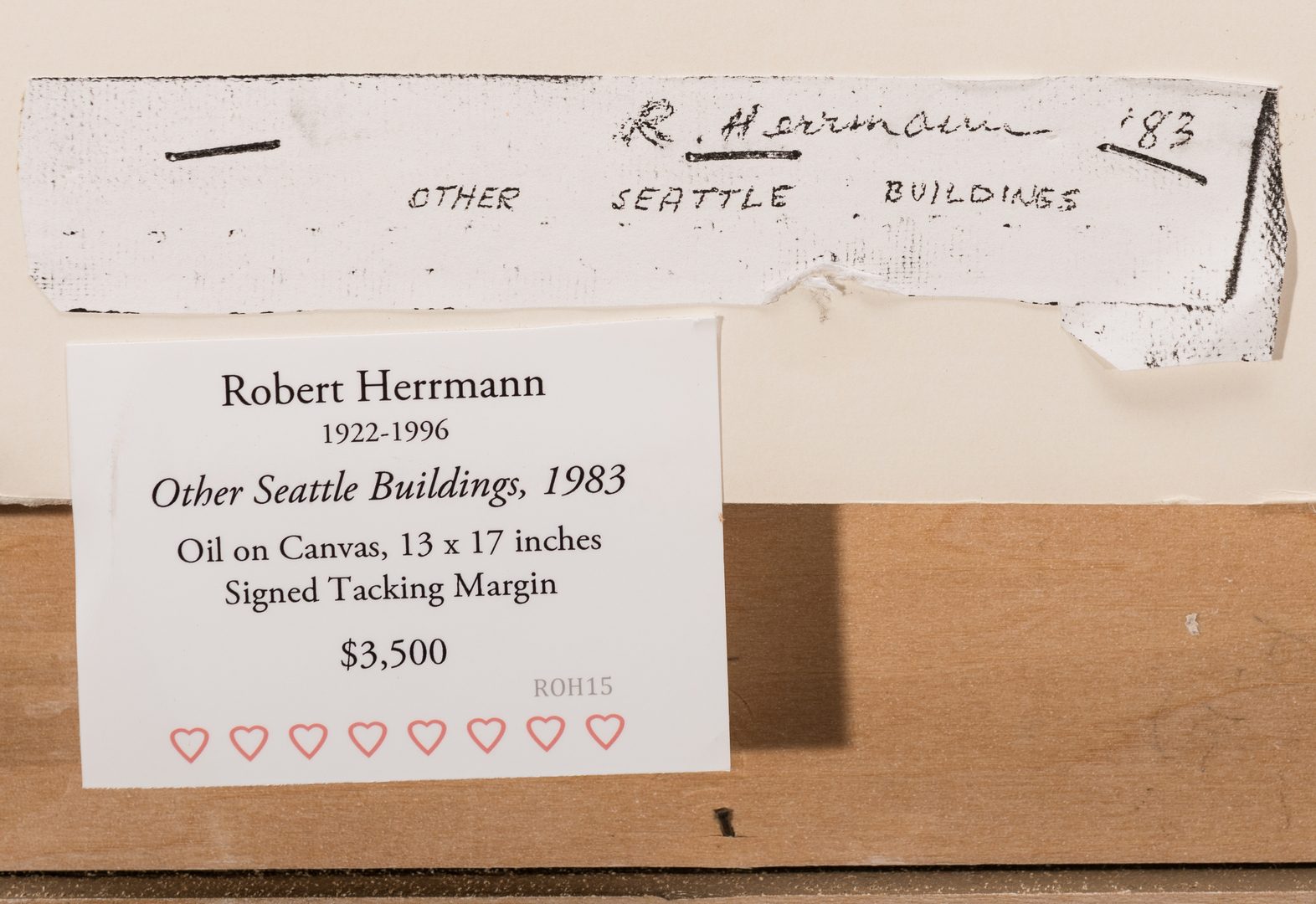 Lot 480: Robert Herrmann, O/C, "Other Seattle Buildings"