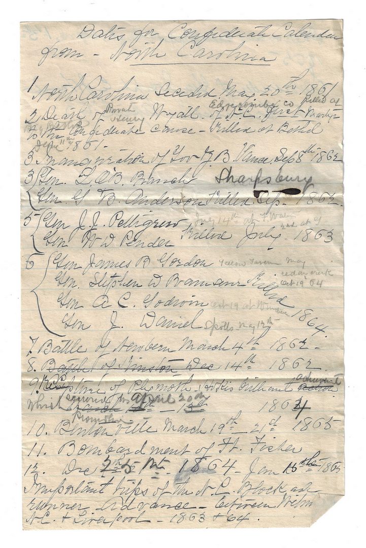 Lot 508: Craige Family, N.C. archive, inc. Civil War, 75 plus items