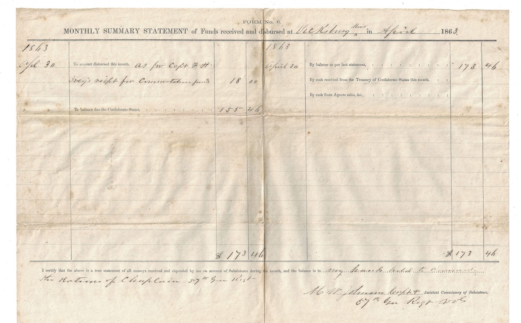 Lot 509: 7 Civil War CSA Military Documents, inc. Vicksburg
